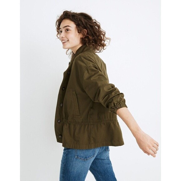 Madewell Jacket Size Medium $138 Green Highbury Military - Picture 9 of 10